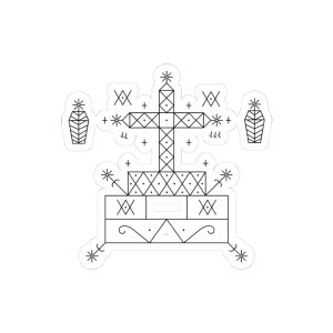 Baron Samedi Veve Vinyl Sticker | Voodoo Inspired Cemetery Design (Kiss Cut)
